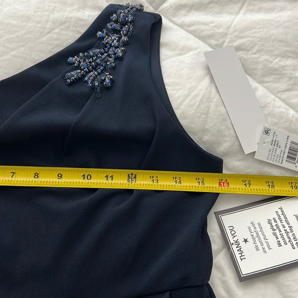 PAPELL STUDIO Beaded Knit Crepe Gown Navy Sz 6P - Picture 11 of 16